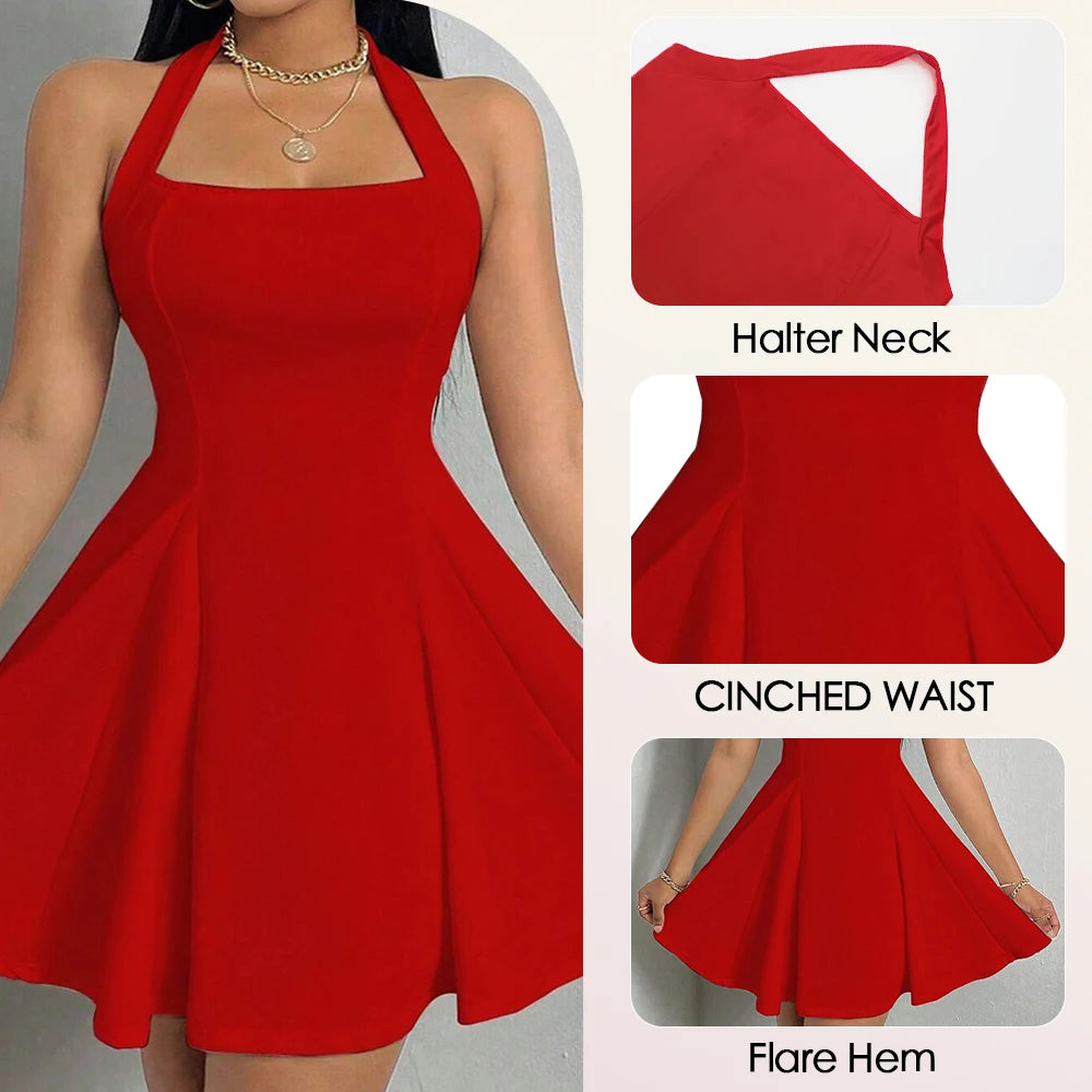 Vestidos Mia Muse primavera/verão, decote quadrado estilizado elegante