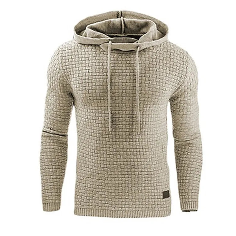 Moletom com capuz casual masculino de cor sólida e quente