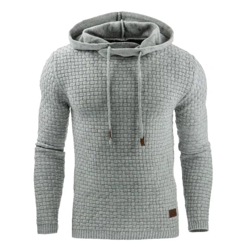 Moletom com capuz casual masculino de cor sólida e quente