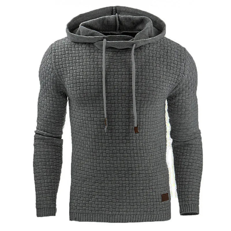 Moletom com capuz casual masculino de cor sólida e quente