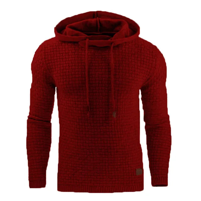 Moletom com capuz casual masculino de cor sólida e quente