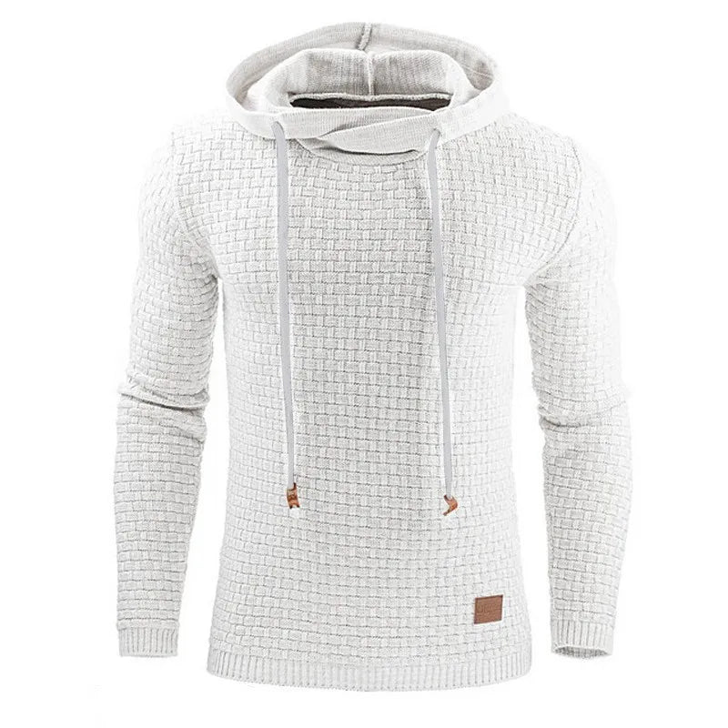 Moletom com capuz casual masculino de cor sólida e quente