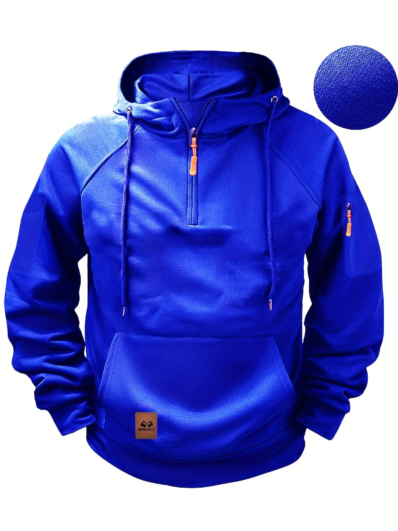 New Multi Pocket Zipper Fleece Dropped Shoulder Hooded Sweatshirt Men's Women's Plus Size Loose Pullover Fashion Sweatshirt