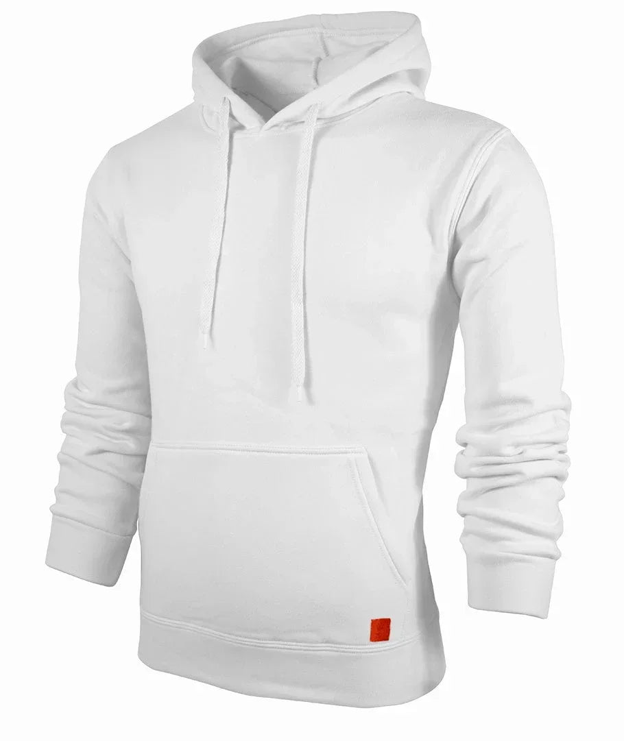 Moletom com capuz de manga comprida, cor sólida, para esportes ao ar livre e lazer,moda outono.