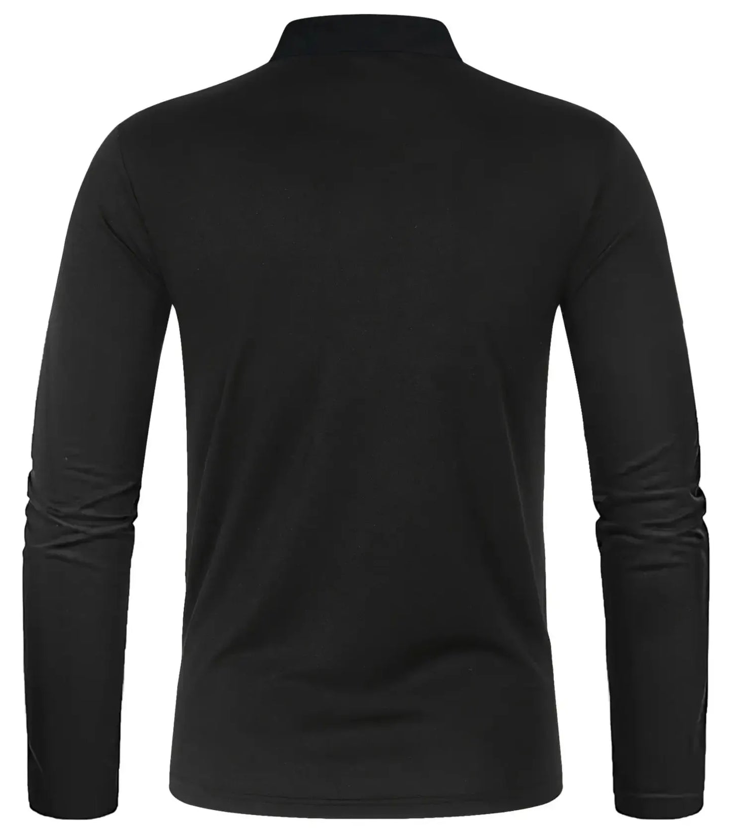 Camisa masculina de manga comprida com gola Henley, casual, respirável, para outono/primavera