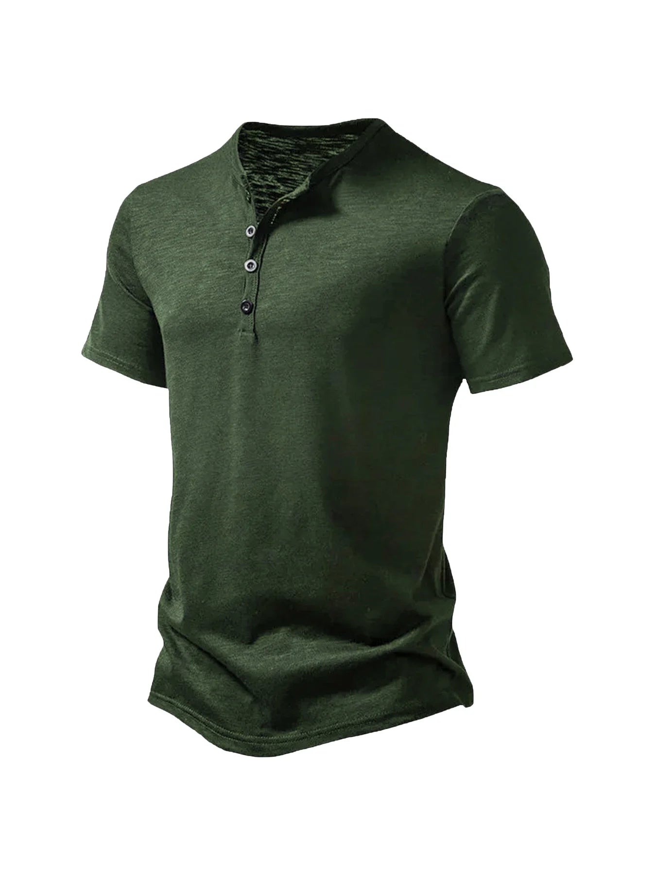 Camiseta básica masculina de verão, gola Henley, manga curta, casual masculino, respirável, streetwear, camiseta masculina