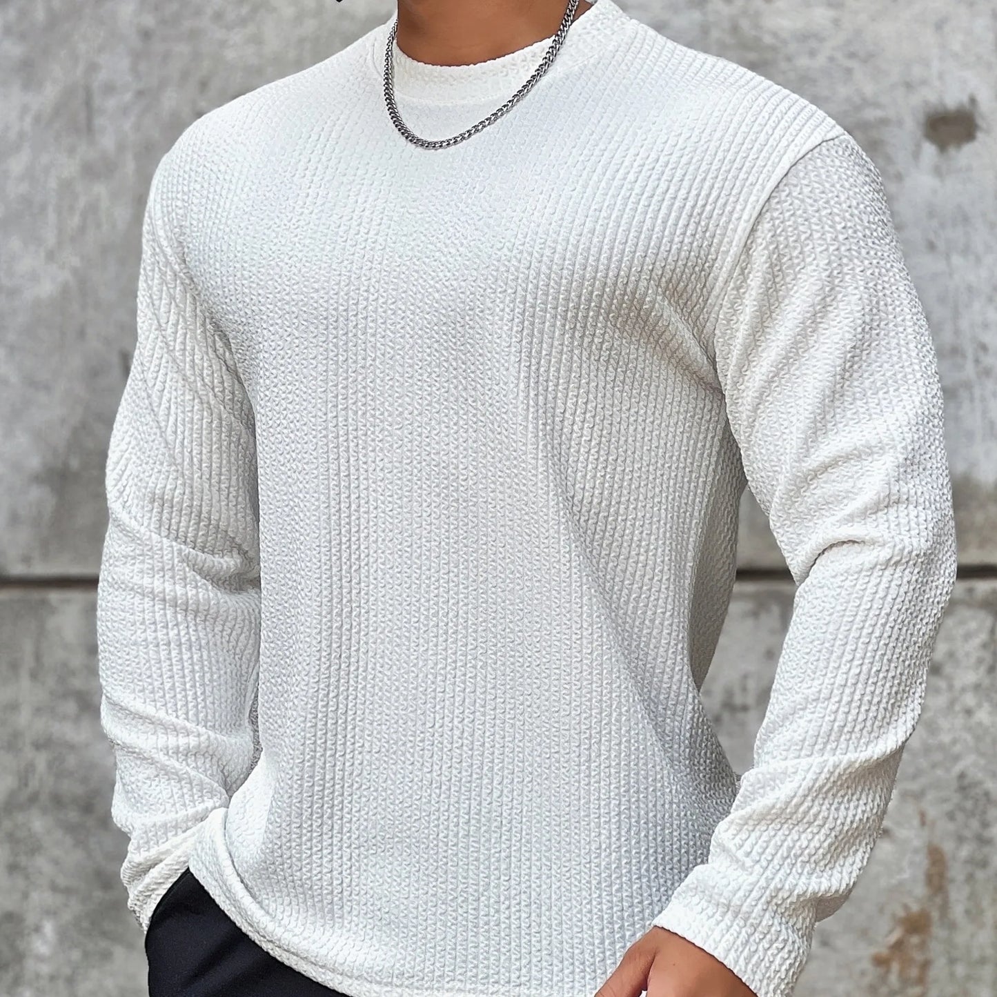 Camiseta casual masculina de manga comprida