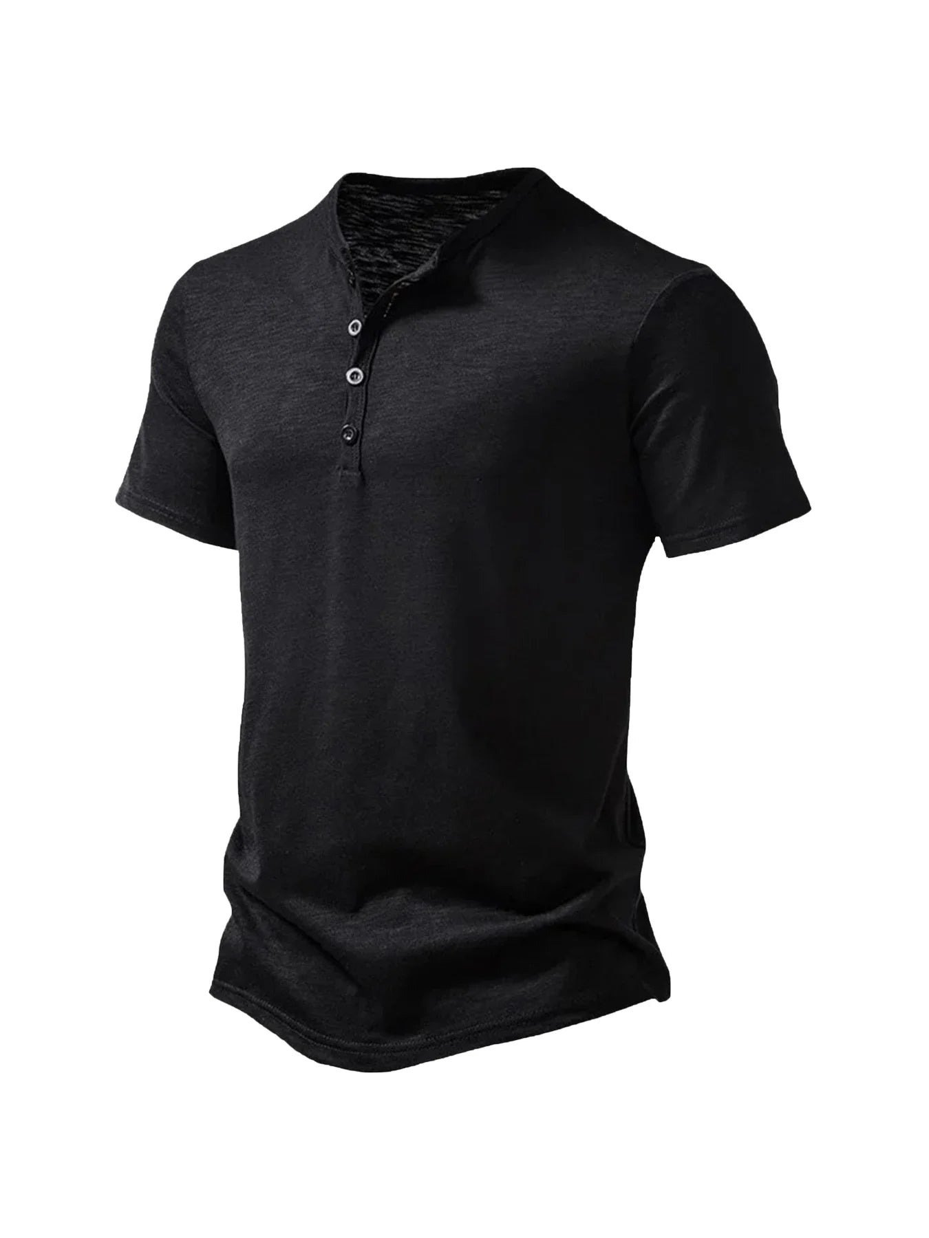 Camiseta básica masculina de verão, gola Henley, manga curta, casual masculino, respirável, streetwear, camiseta masculina