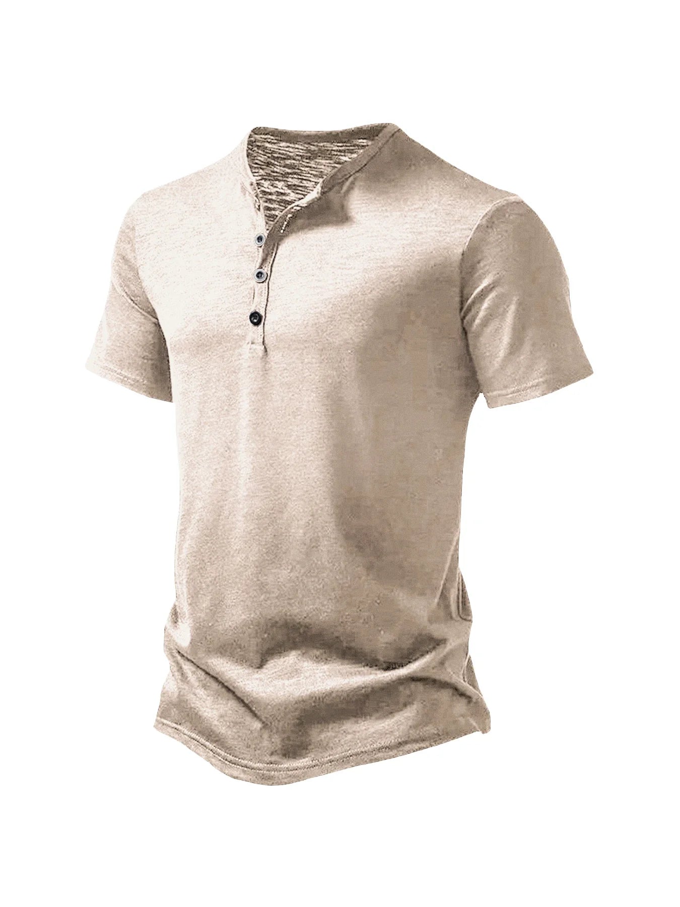 Camiseta básica masculina de verão, gola Henley, manga curta, casual masculino, respirável, streetwear, camiseta masculina