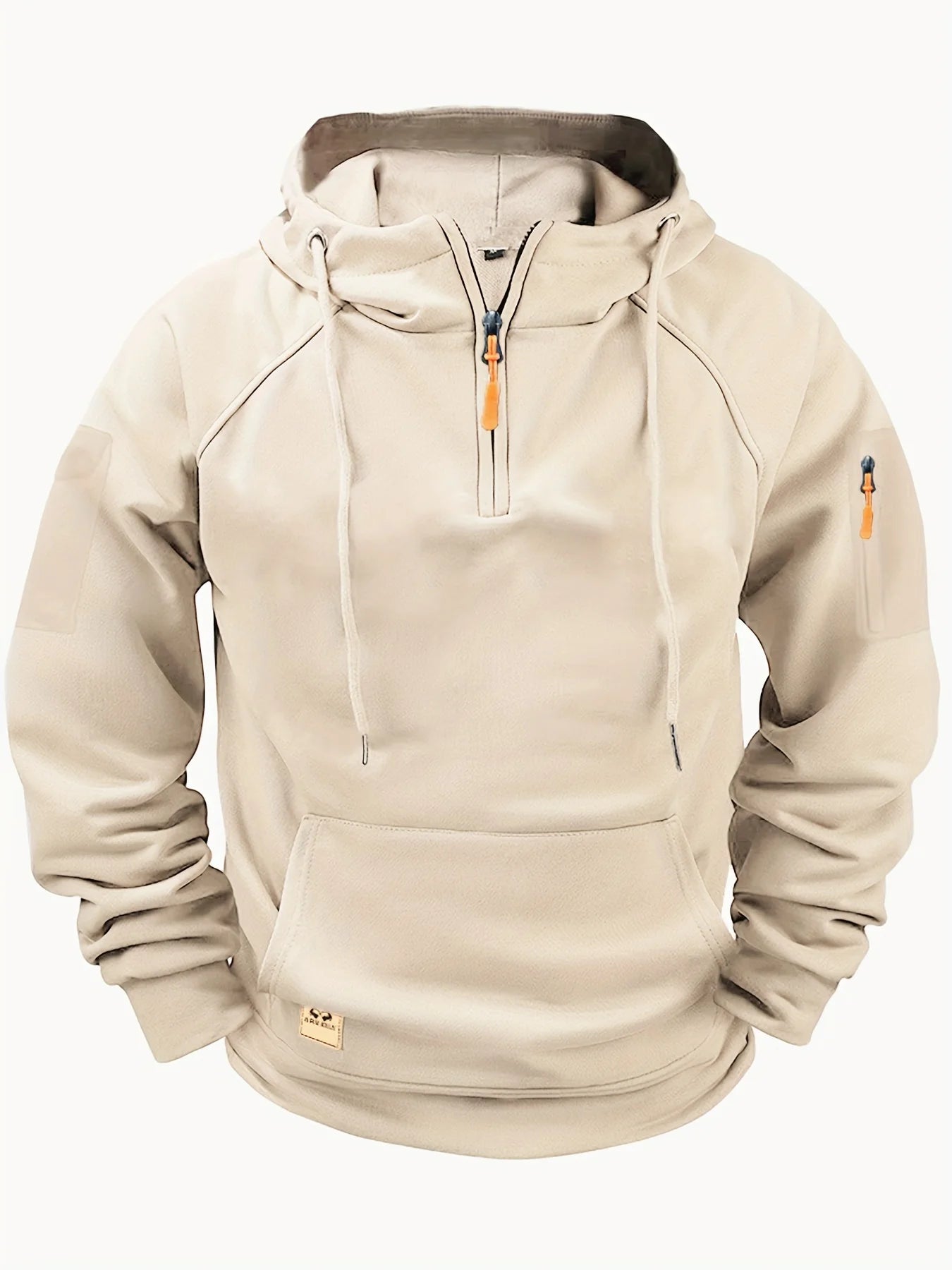 New Multi Pocket Zipper Fleece Dropped Shoulder Hooded Sweatshirt Men's Women's Plus Size Loose Pullover Fashion Sweatshirt