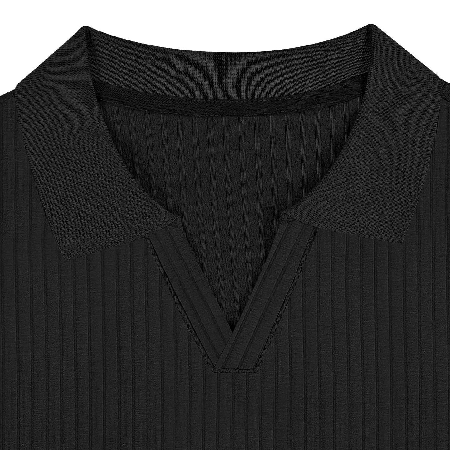 Camisetas masculinas de manga curta com gola polo, camisetas de malha, cores sólidas