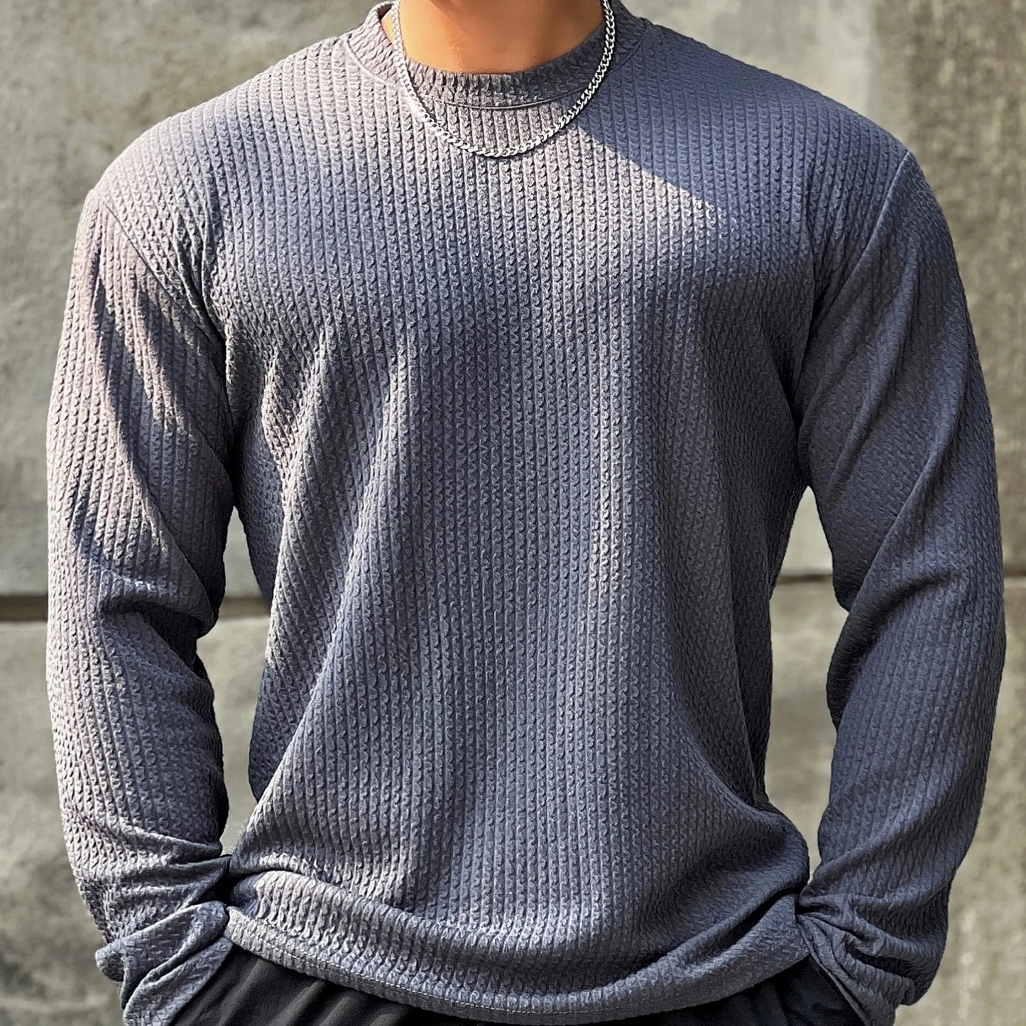 Camiseta casual masculina de manga comprida