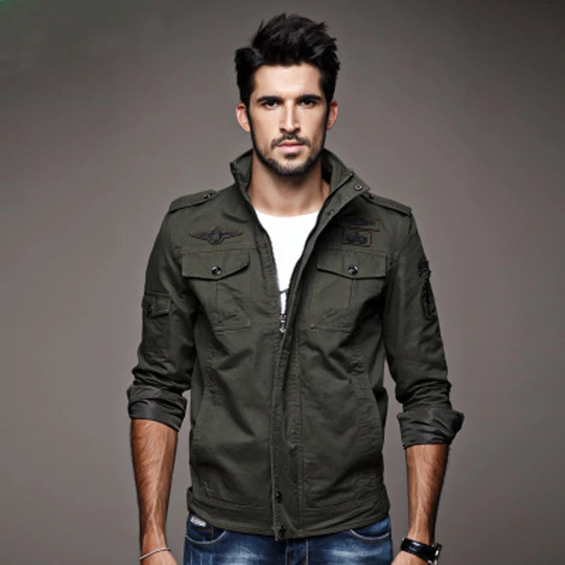 Jaqueta militar casual masculina tamanho grande M-6XL Air Force One