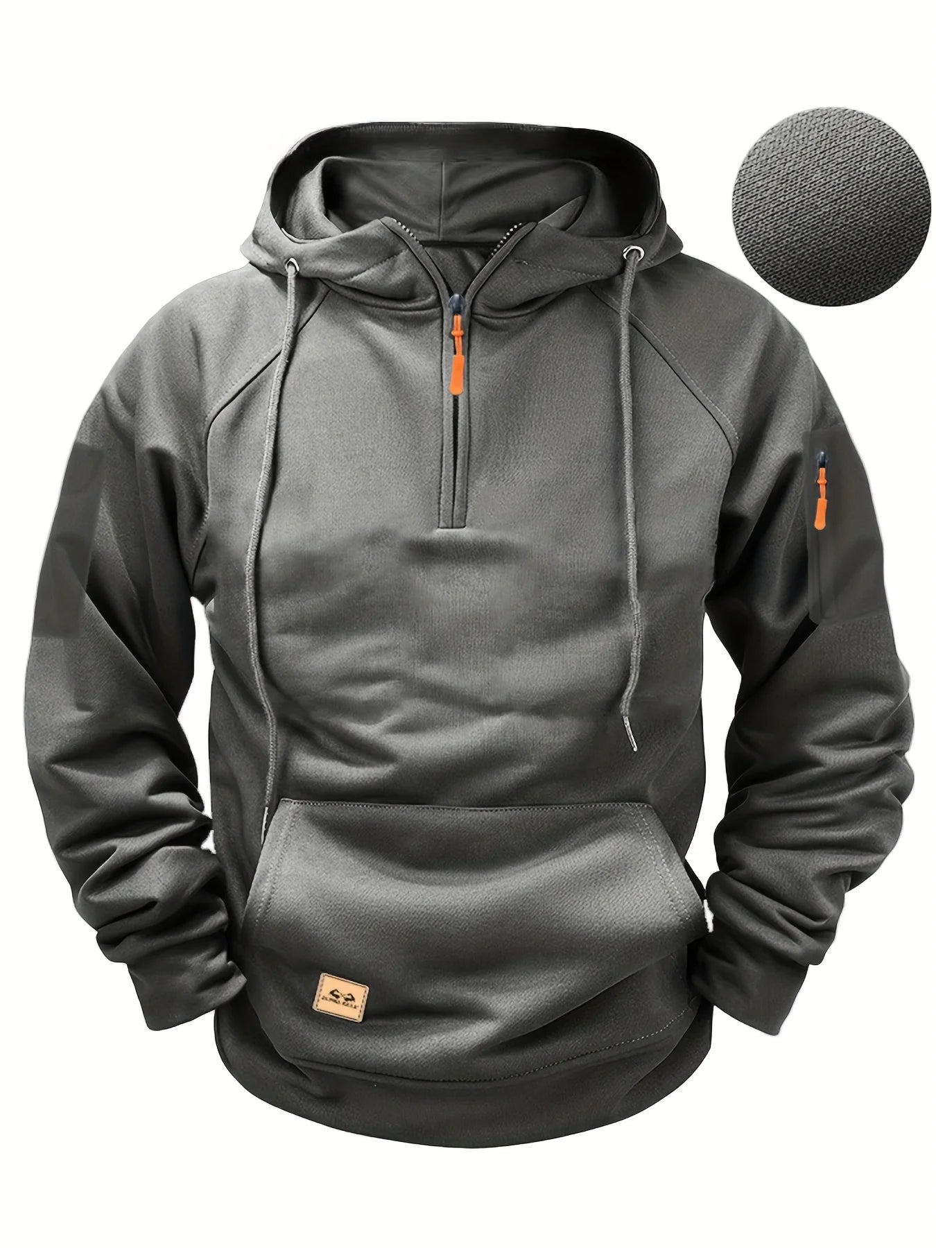 New Multi Pocket Zipper Fleece Dropped Shoulder Hooded Sweatshirt Men's Women's Plus Size Loose Pullover Fashion Sweatshirt