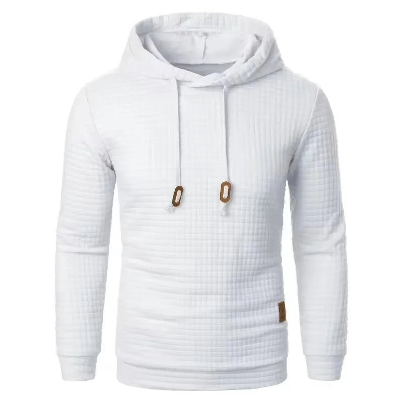 Moletom com capuz casual masculino de cor sólida e quente