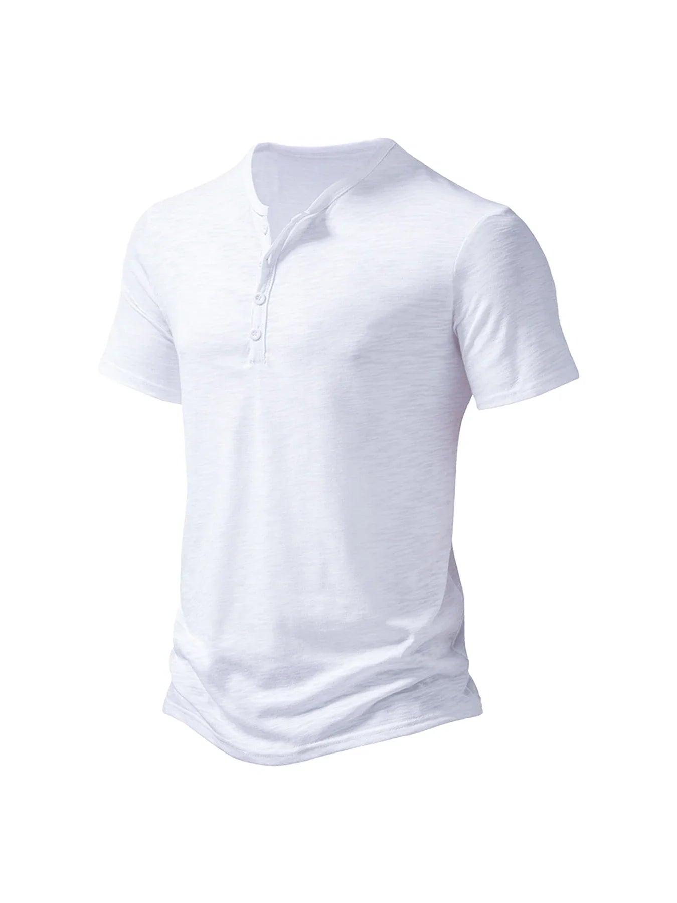 Camiseta básica masculina de verão, gola Henley, manga curta, casual masculino, respirável, streetwear, camiseta masculina
