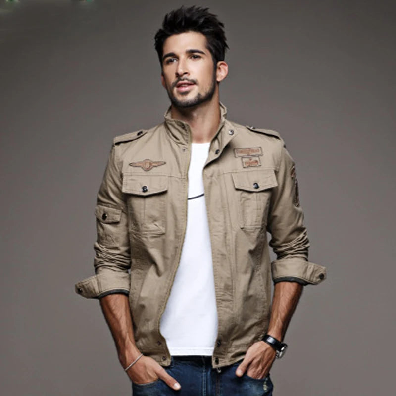 Jaqueta militar casual masculina tamanho grande M-6XL Air Force One