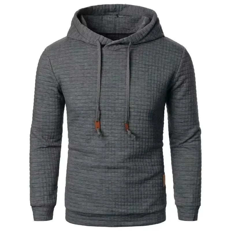 Moletom com capuz casual masculino de cor sólida e quente