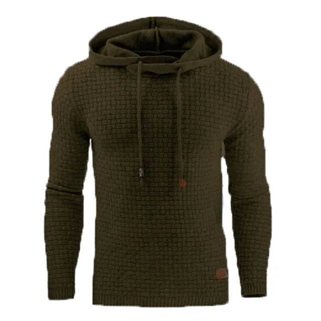 Moletom com capuz casual masculino de cor sólida e quente