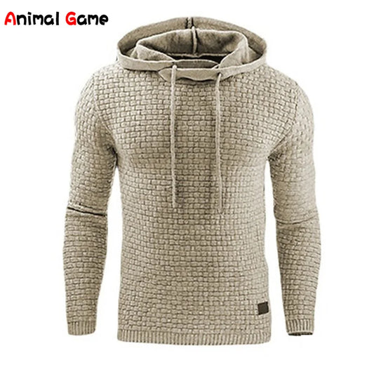 Moletom com capuz casual masculino de cor sólida e quente