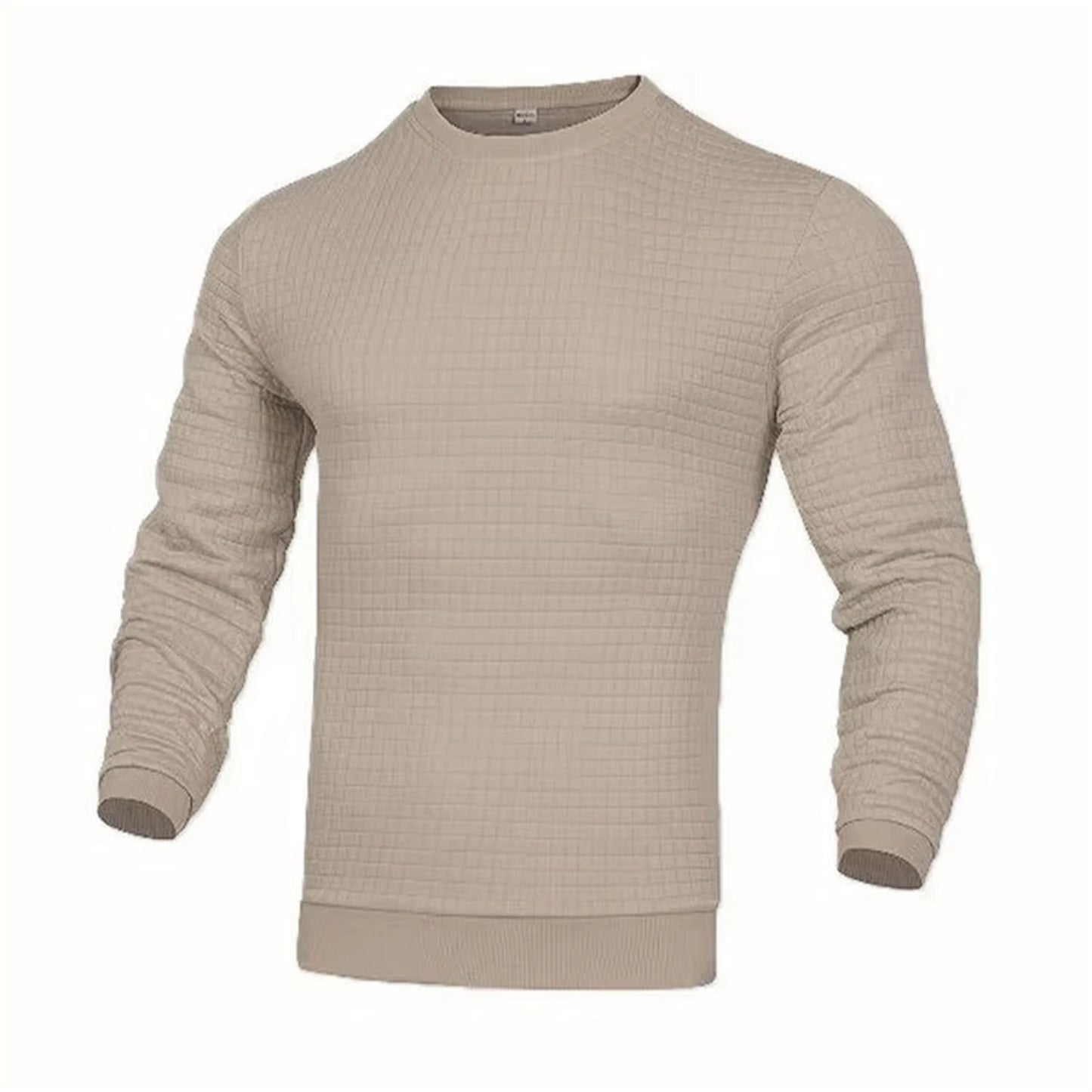 Casaco masculino da moda, xadrez, gola redonda