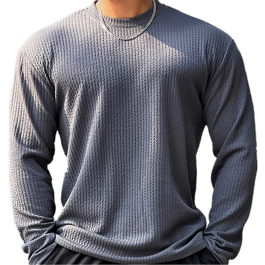 Camiseta casual masculina de manga comprida