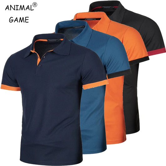 Nova camisa polo masculina de manga curta, cor sólida, streetwear, leve, lapela