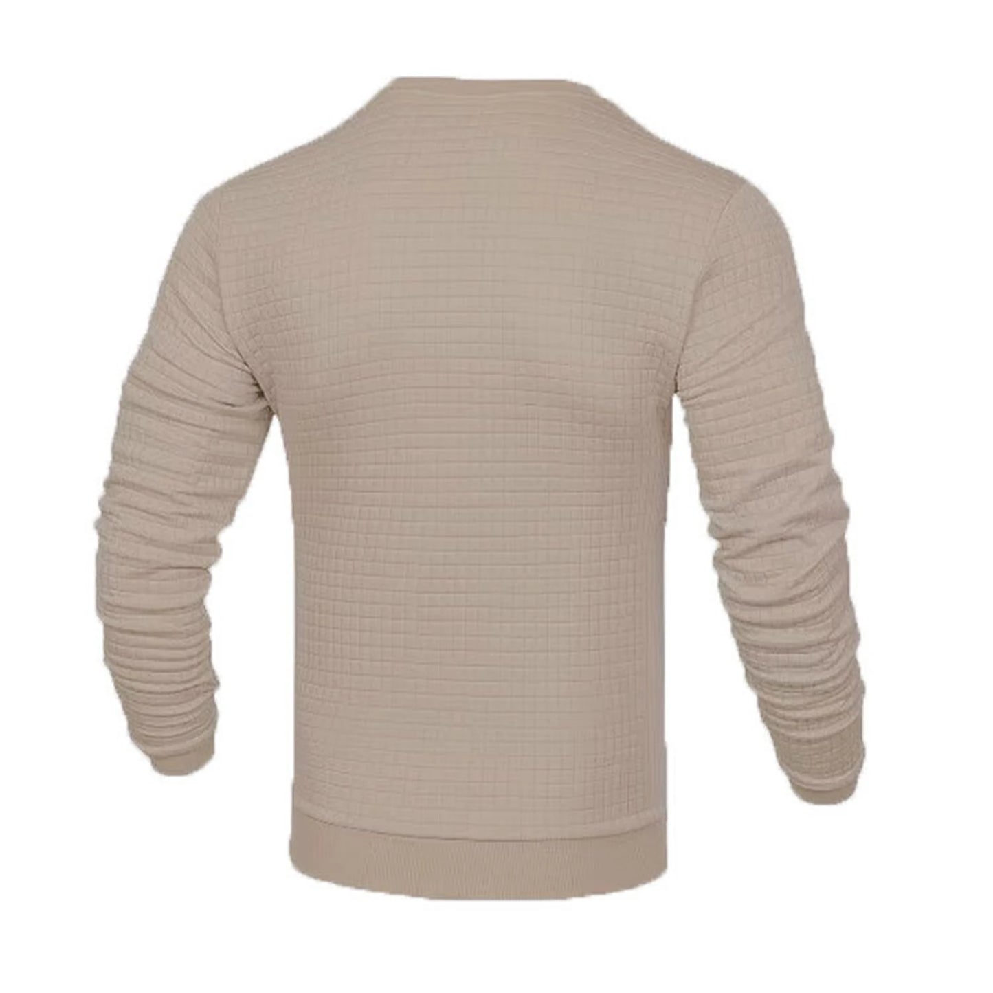 Casaco masculino da moda, xadrez, gola redonda