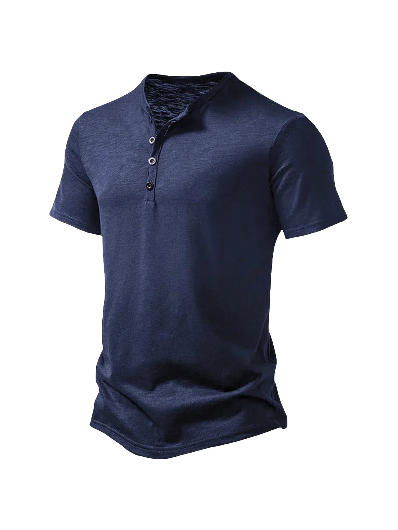Camiseta básica masculina de verão, gola Henley, manga curta, casual masculino, respirável, streetwear, camiseta masculina