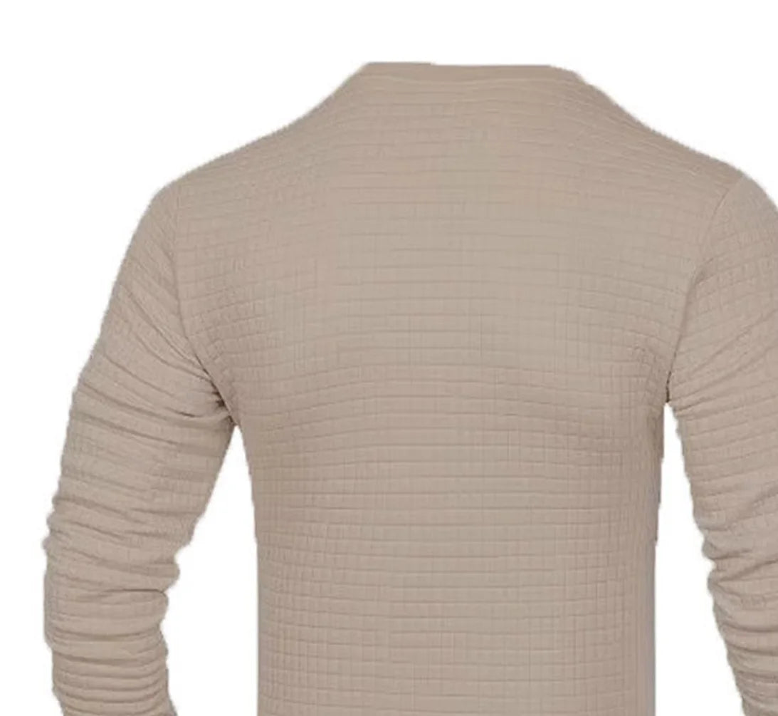 Casaco masculino da moda, xadrez, gola redonda